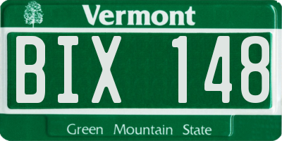 VT license plate BIX148
