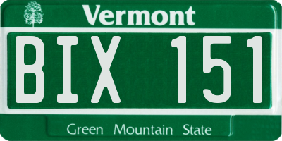 VT license plate BIX151