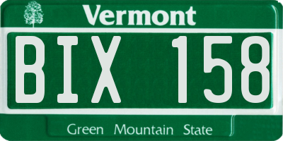 VT license plate BIX158