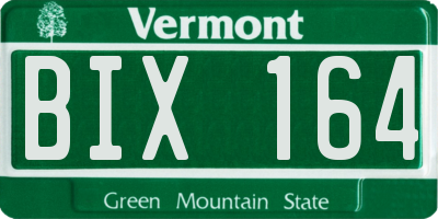 VT license plate BIX164