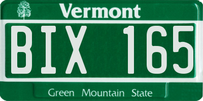 VT license plate BIX165