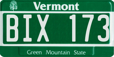 VT license plate BIX173