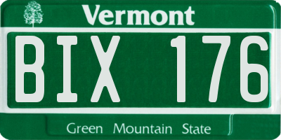 VT license plate BIX176