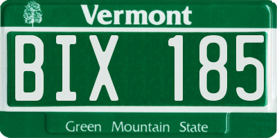 VT license plate BIX185