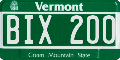 VT license plate BIX200