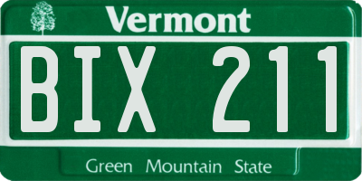 VT license plate BIX211