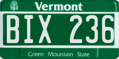 VT license plate BIX236