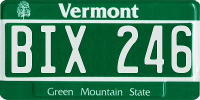 VT license plate BIX246