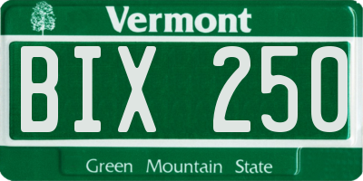 VT license plate BIX250