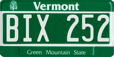 VT license plate BIX252