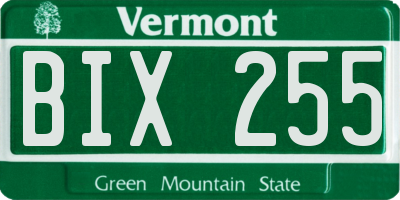 VT license plate BIX255