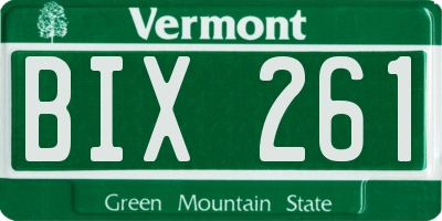 VT license plate BIX261