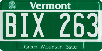 VT license plate BIX263