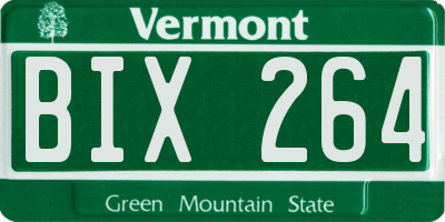VT license plate BIX264