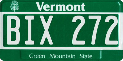 VT license plate BIX272