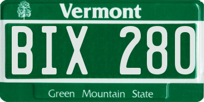 VT license plate BIX280