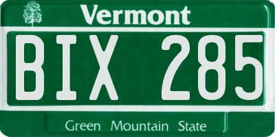 VT license plate BIX285