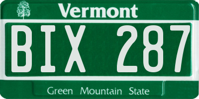 VT license plate BIX287