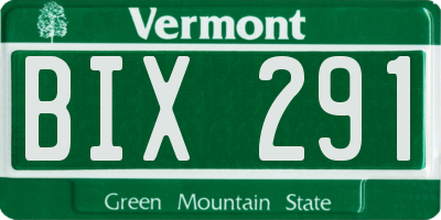 VT license plate BIX291