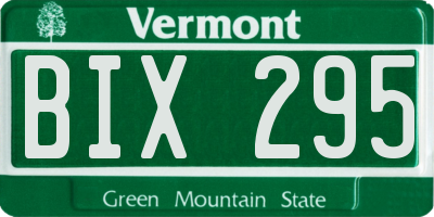 VT license plate BIX295