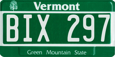 VT license plate BIX297
