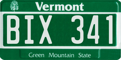 VT license plate BIX341