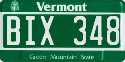 VT license plate BIX348