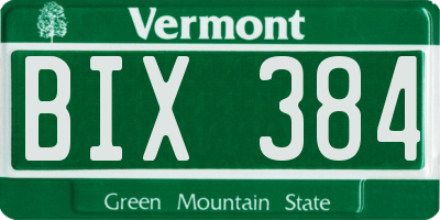 VT license plate BIX384
