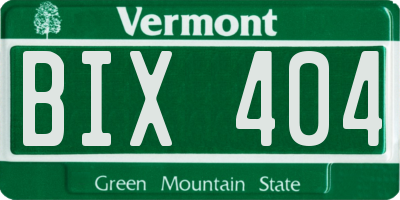 VT license plate BIX404