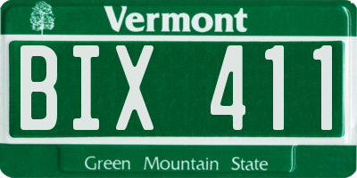 VT license plate BIX411