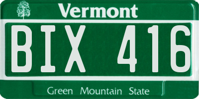VT license plate BIX416