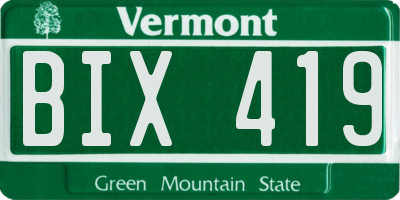 VT license plate BIX419