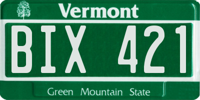 VT license plate BIX421