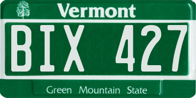 VT license plate BIX427