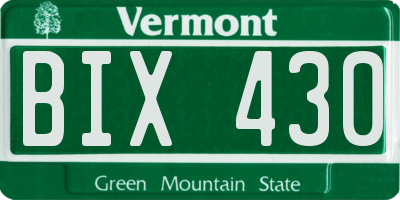 VT license plate BIX430