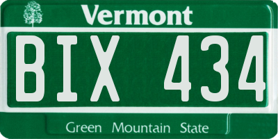 VT license plate BIX434