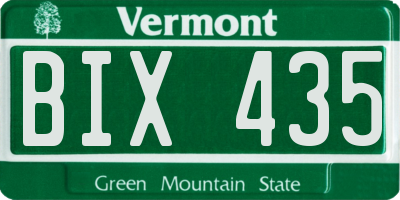 VT license plate BIX435