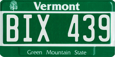 VT license plate BIX439