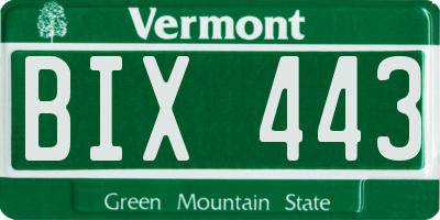 VT license plate BIX443
