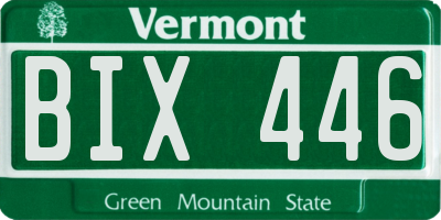 VT license plate BIX446