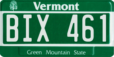 VT license plate BIX461