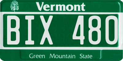 VT license plate BIX480