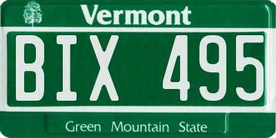 VT license plate BIX495
