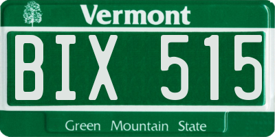 VT license plate BIX515