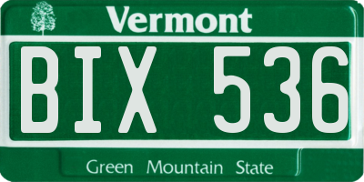 VT license plate BIX536