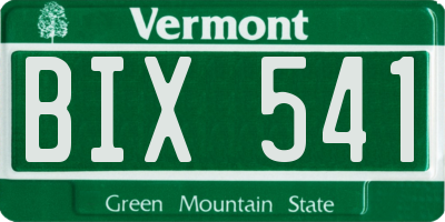 VT license plate BIX541