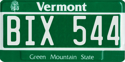 VT license plate BIX544