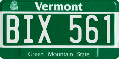 VT license plate BIX561