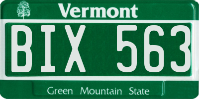 VT license plate BIX563