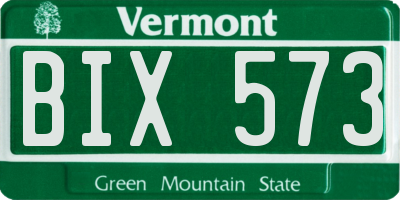 VT license plate BIX573
